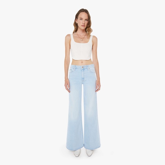 MOTHER Denim - MOTHER THE ROLLER SNEAK BALL'S IN YOUR COURT WIDE LEG JEANS 32 14 High Rise